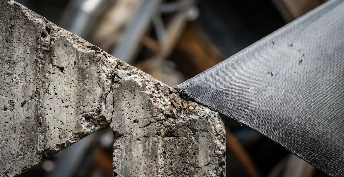 Composition macro détaillant les textures et matériaux représentant les étapes du cycle de vie des installations énergétiques