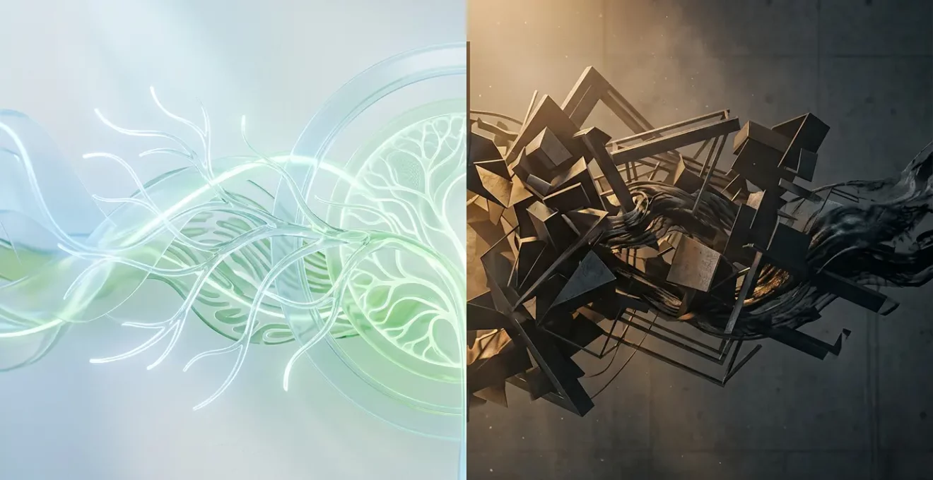 Contraste visuel symbolisant la différence d'empreinte carbone entre les systèmes électriques français et allemand