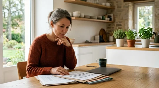 Particulier consultant des documents administratifs relatifs à la déclaration fiscale de revenus photovoltaïques