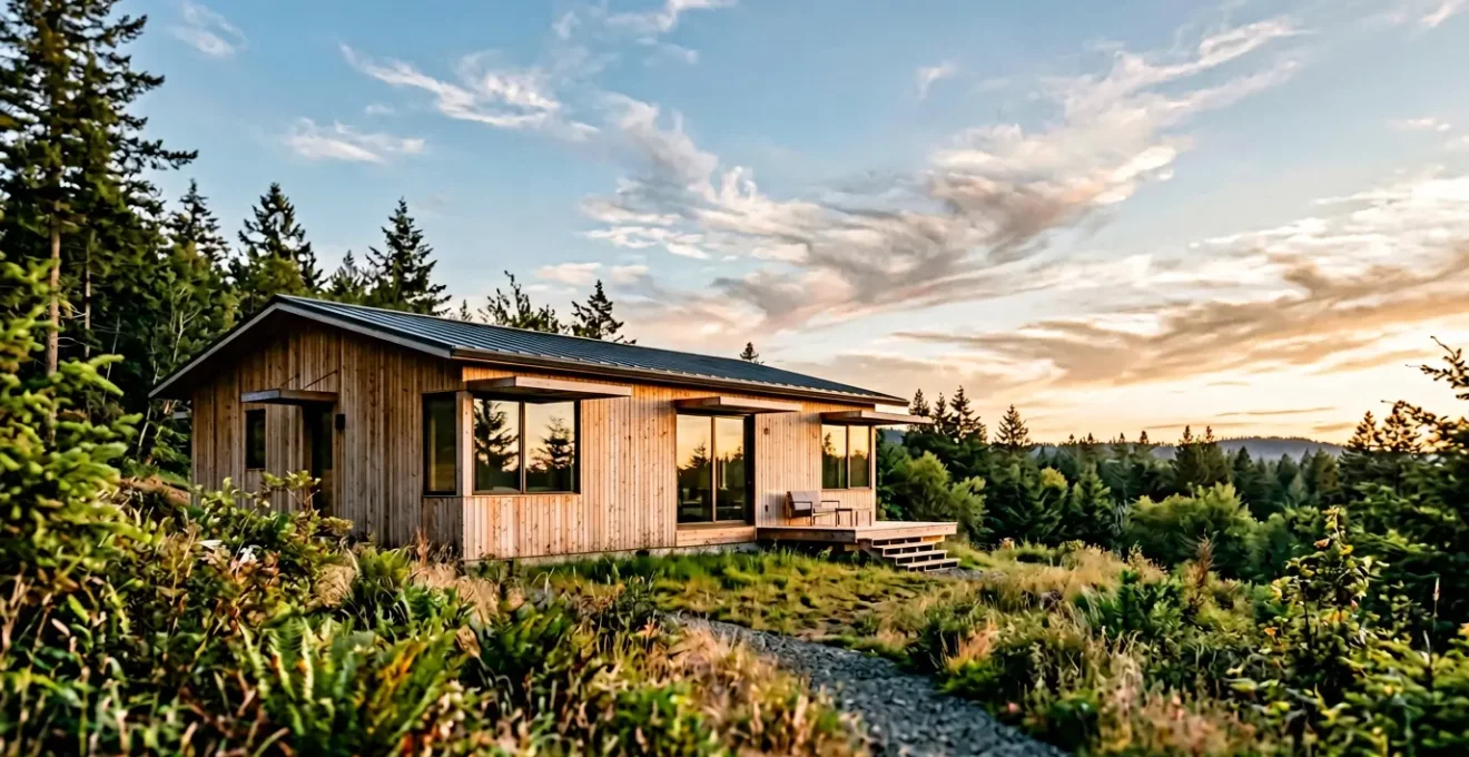 Maison à ossature bois contemporaine avec systèmes de ventilation naturelle en été