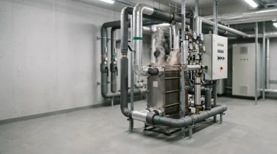 Sous-station de réseau de chaleur urbain dans un immeuble collectif