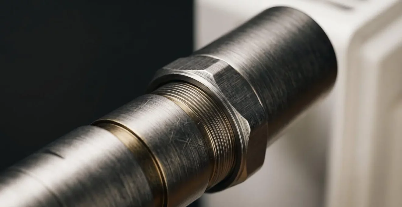 Gros plan sur une vanne de radiateur avec détails de régulation thermique